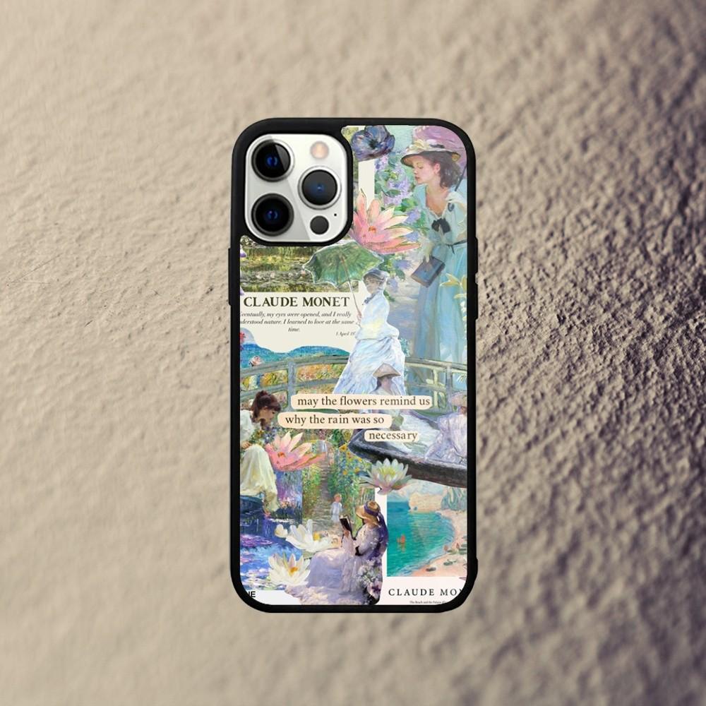Etui na telefon ze sztuką Claude'a Moneta dla iPhone'a 15,14,13,12,11,Plus,Pro,Max Mini Magsafe Magnetyczne Bezprzewodowe Ładowanie