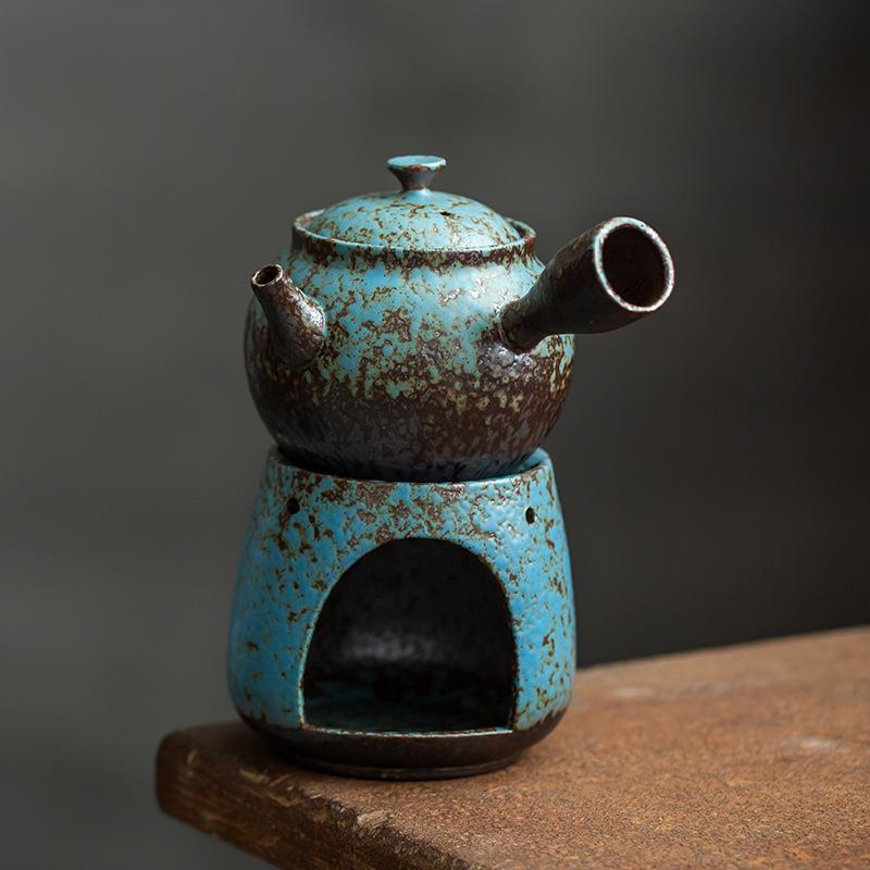Japanese Style Coarse Pottery Tea-Boiling Stove Alcohol Stove Warm Tea Teapot Warmer Antique Tea Ceremony Kung Fu Tea Set