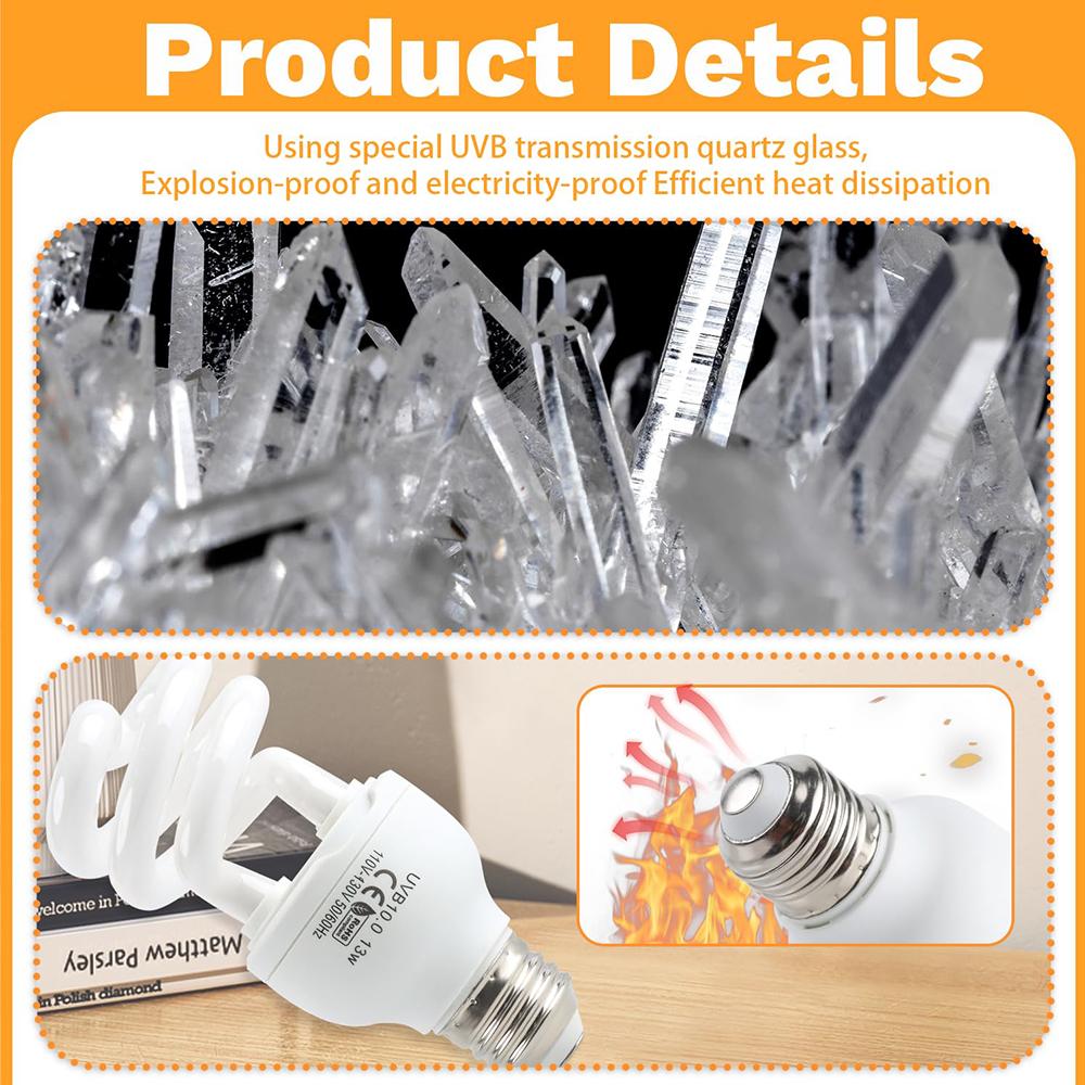 5.0 10.0 15.0 UVB Reptilienlampe 13W /26W UV-Strahlen Energiesparend Terrarium Sonnenlicht Schildkröte Eidechse Schlange Reptilien Heizlampen