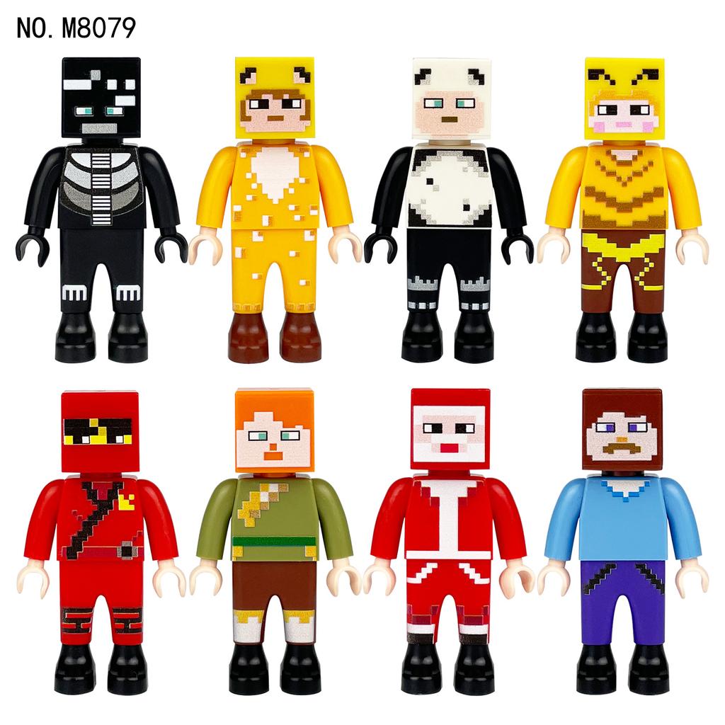 M8079 M8112 Game Series Pixel Building Block Villain Steve Assemble Toy Bag
