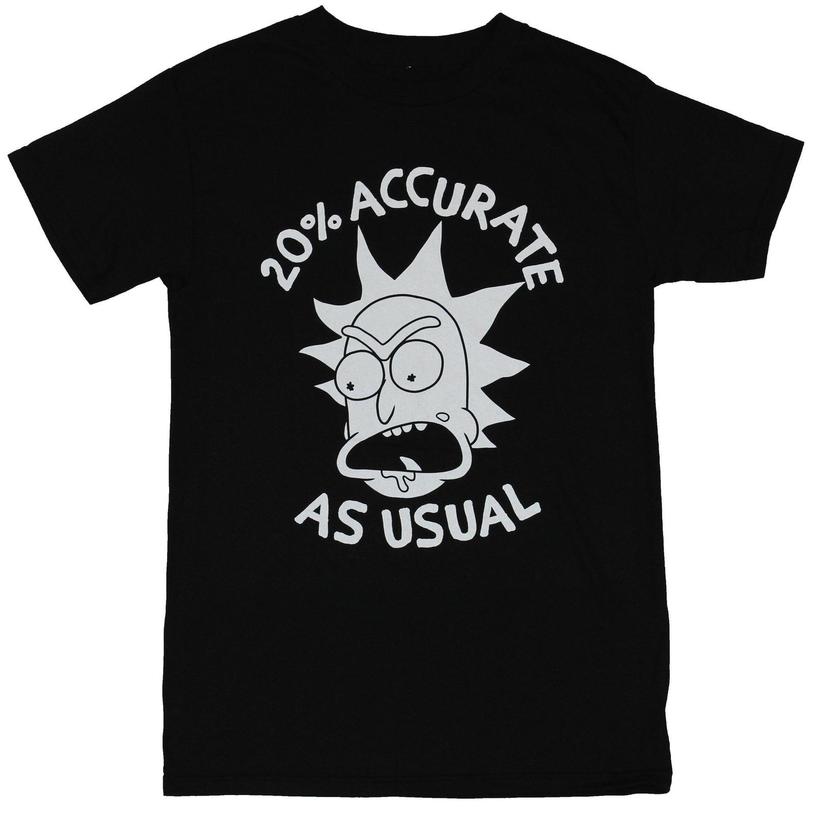 Rick & Morty Mens T-Shirt - 20 Percent Accurate As Usually Rick Face Image L