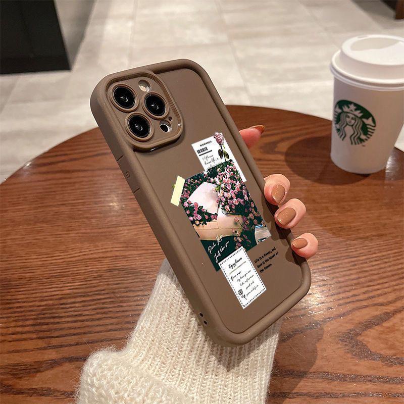 Rose Label Drop-proof Creative iPhone 17/16 Pro Max/15 Pro/14/13 Case