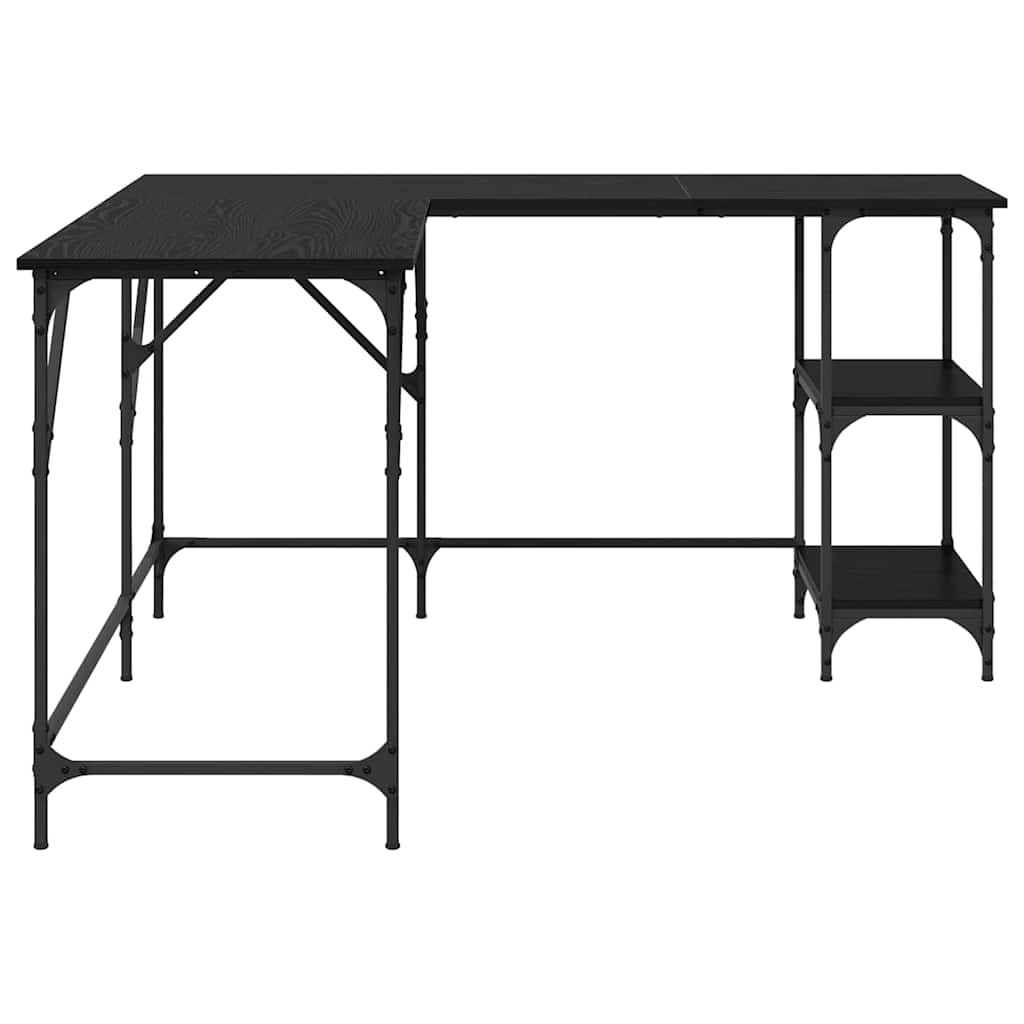 L Shaped Desk Black Oak Effect 139 x 139 x 75 cm