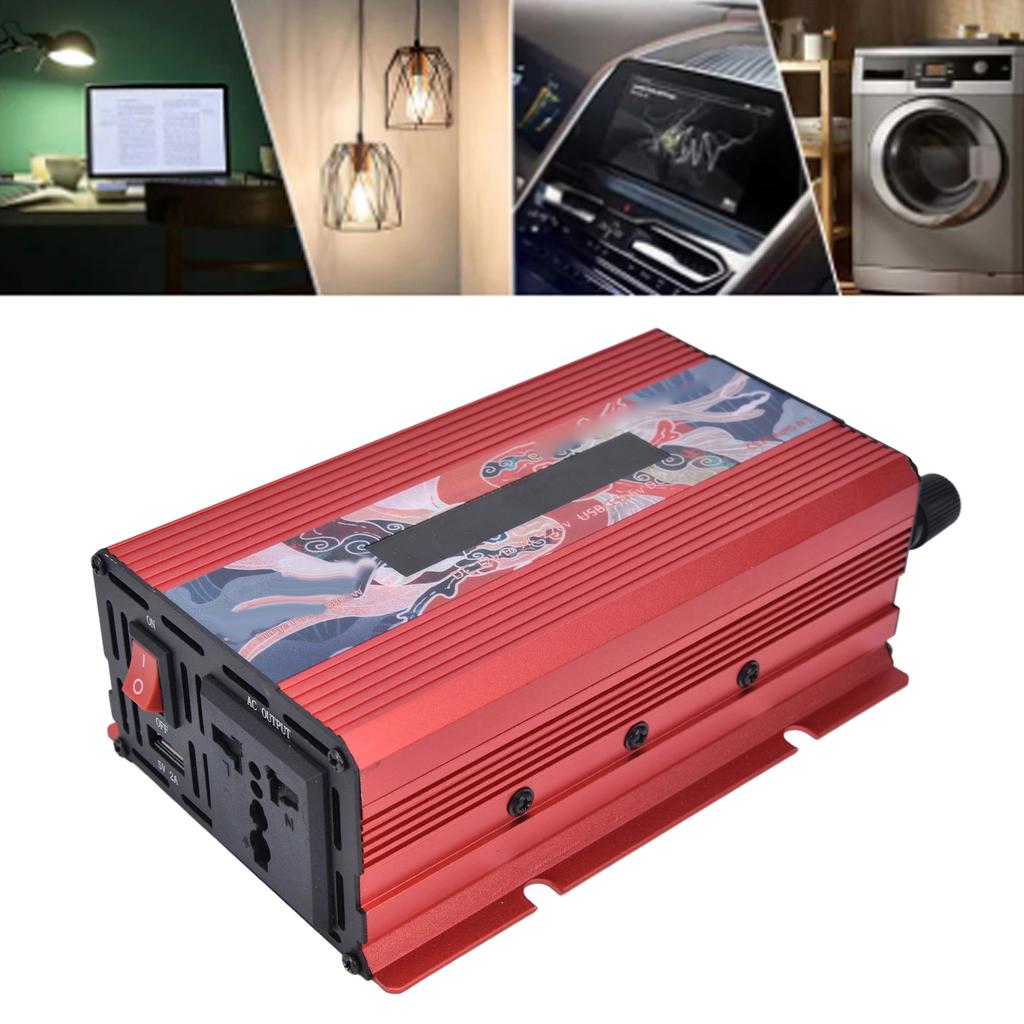 300W Smart Power Converter with Display Aluminium Alloy  12V To AC220V Power Inverters
