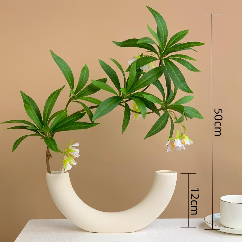 Lifelike Artificial Flower Arrangement - Potted Green Plants for Indoor Decoration in Living or Dining Rooms.