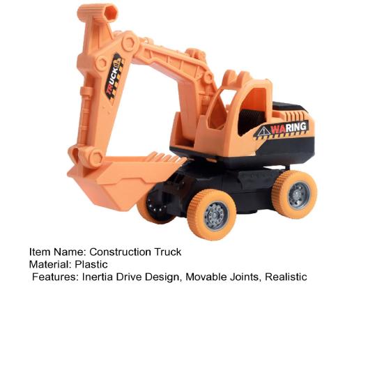 1/4 Stück Kinder Baufahrzeug Spielzeug Trägheitsantrieb Bewegliche Gelenke Ingenieurfahrzeug Kleinkinder Lernbagger Bulldozer Kipplaster Mischwagen