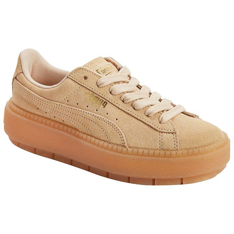 Puma Platform Trace Lightweight Low Top Skateboard Shoes Unisex Wheat 367259-02