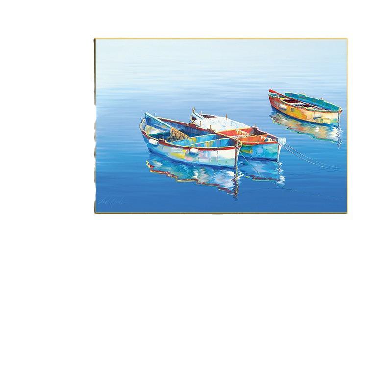 Modern Ocean Boat Canvas Wall Art: Bedroom & Living Room Decor