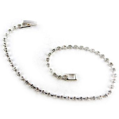 [K6993] - Silberweißes Designer-Armband „Sissi“ – 22 cm – 3 mm (Crystal River)