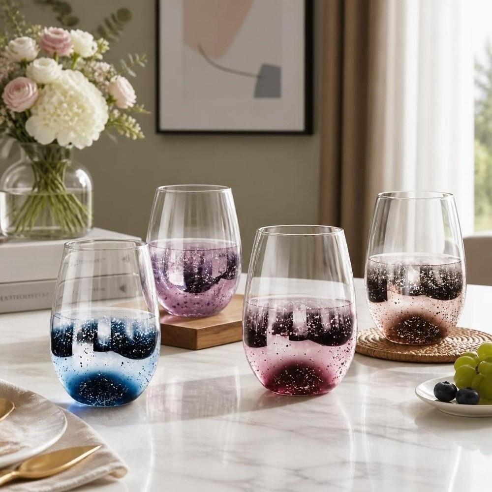 550ML Star Sky Cup Transparent Clear Glass Cup Juice Cup Water Milk Mug  Bar