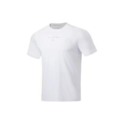 Fitness Series Letter Round Neck Pullover Short Sleeve T-Shirt Men Tops White ATST103-2