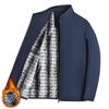 Autumn and winter trendy men's dad jackets, casual jackets, middle-aged and elderly men's stand-up collar velvet jackets, trendy tops