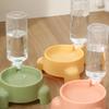 Automatic Refilling Pet Water Bowl Dish Set With 500ml Bottle Removable Tray Anti Tip Base For Small Animals