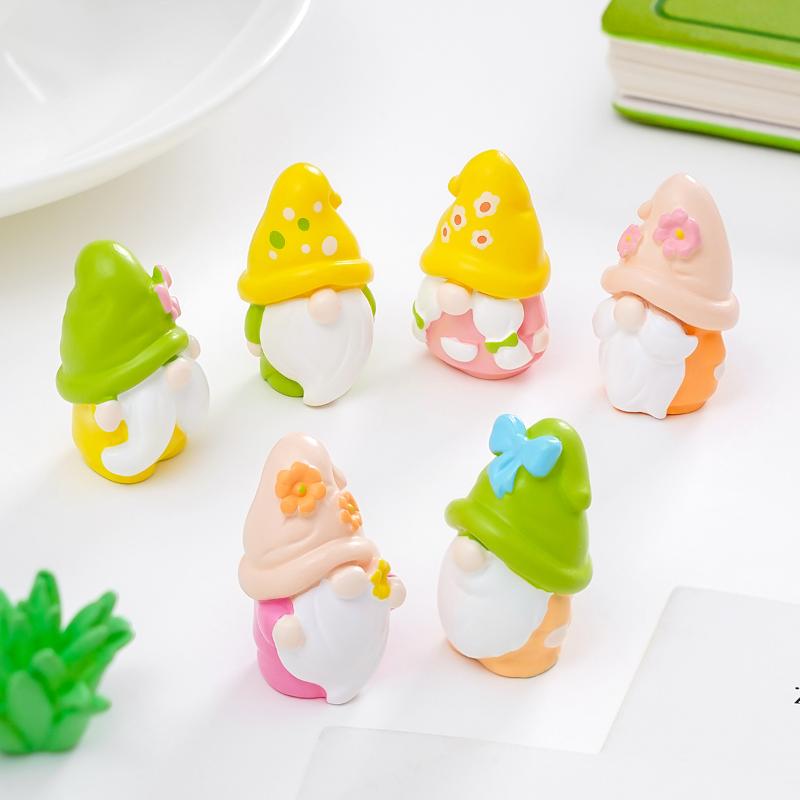 6Pcs Miniature Resin Gnomes Set Fairy Garden Statues For Outdoor, Indoor, Office Desk,Party Merits, Plant Pots And Gift