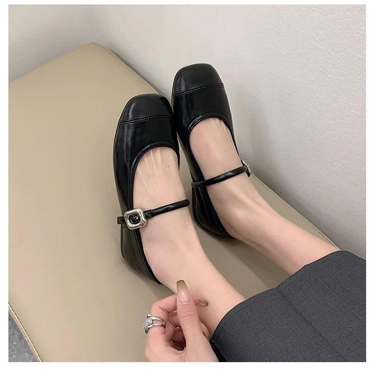 French Shallow Mouth Mary Jane Single Shoes Women's 2025 New Versatile Casual Small Fragrant Style Buckle Flat Bottom New Chinese Trendy Shoes