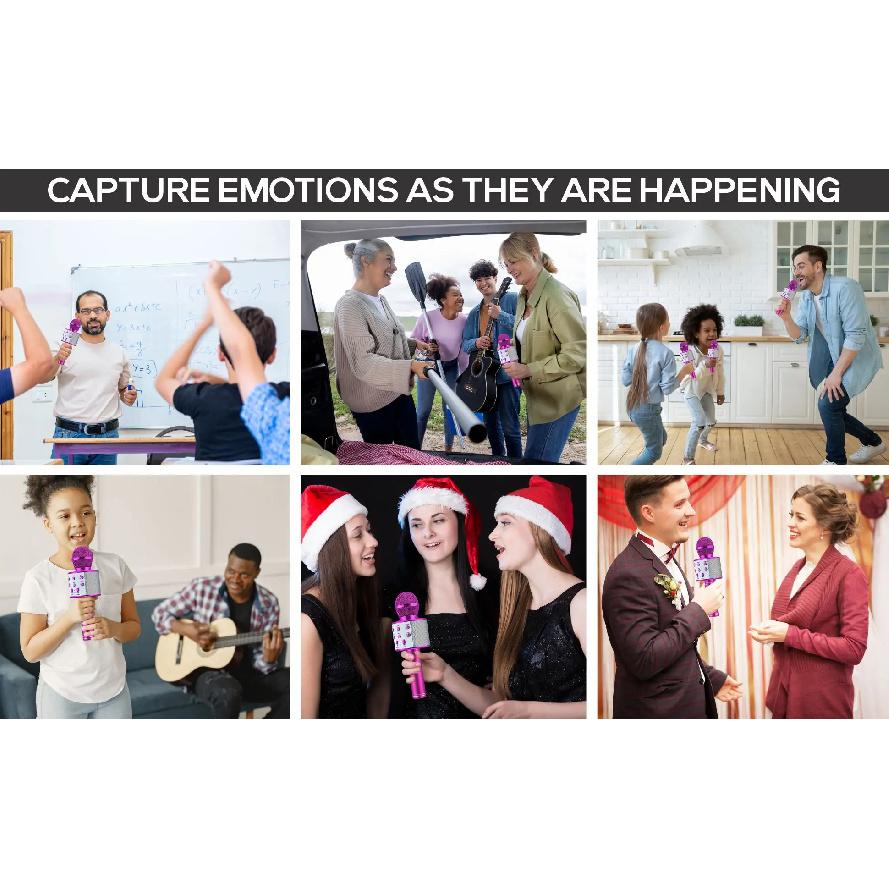 Bluetooth Karaoke Microphone Wireless Karaoke Mic for Adults Kids Singing - Perfect Toys for Girls Birthday Gifts