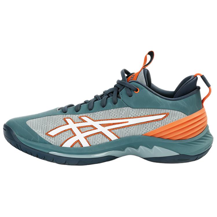 ASICS Basketball Shoes Men s Mid Top Gray Green 42.5