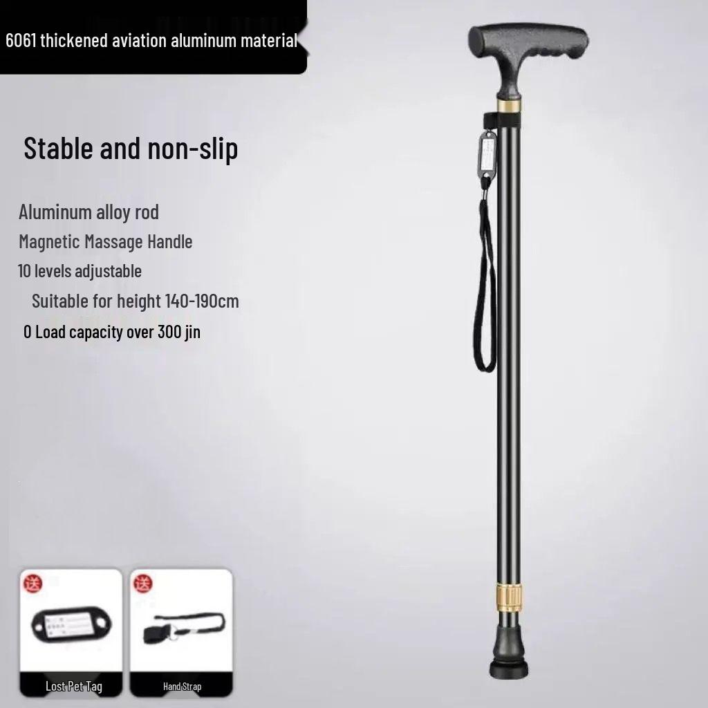 Folding Telescopic Walking Cane: Non-slip, Anti-fall, Lightweight Stick for Seniors & Patients