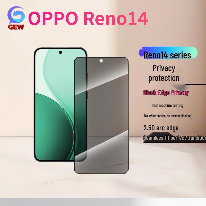 Protecteur d'écran en verre trempé HD mat anti-regard pour OPPO Reno14F/14Pro