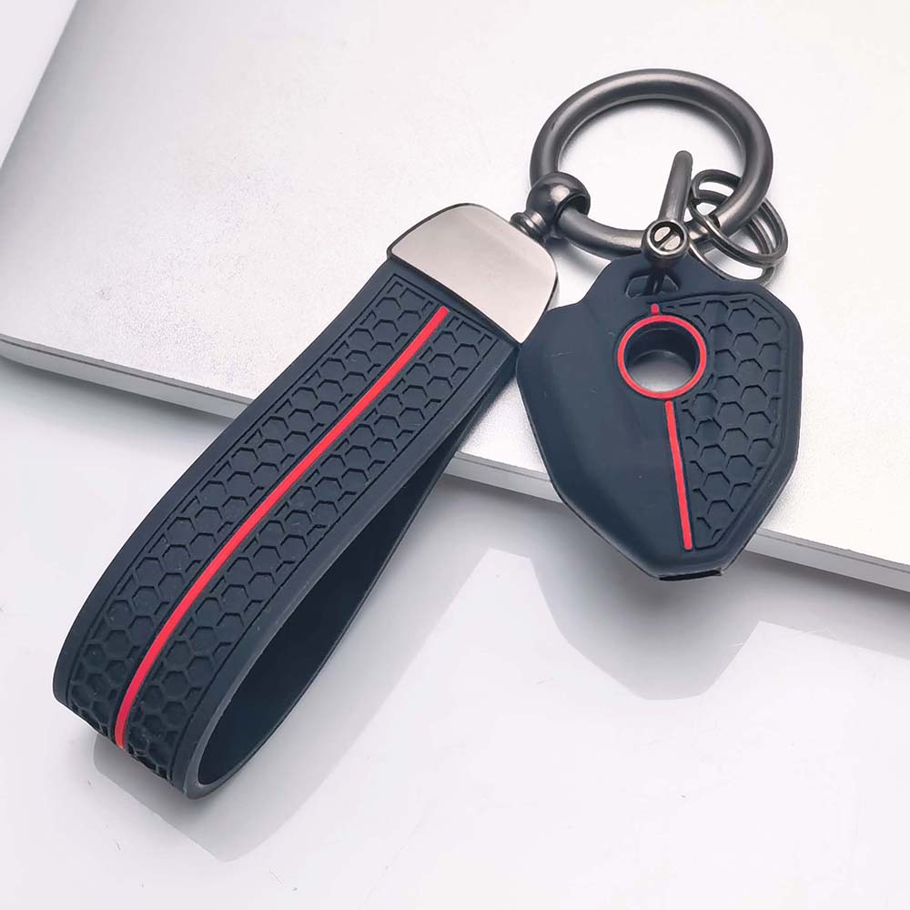 Key Holder Cover for CFMOTO 1-Button with Keychain Anti-Scratch Anti-Shock Keychain Holder Soft Silicone Motorcycle Key Protective Cover with keychain