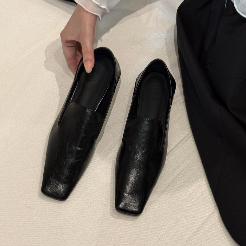 

Fashion SUOJIALUN 2025 Spring New Brand Women Flat Shoes Fashion Square Toe Slip On Ladies Elegant Red Boat Shoes Soft Flat Heel Loafers 35 чёрный