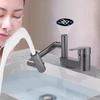 Washbasin Faucet Bathroom Multi-functional Mechanical Arm Cold and Hot Water Tap Digital Display Household Universal Rotation