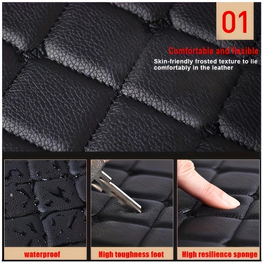 A Set Of Car Waterproof Universal Leather Foot Mats, Carpets, Car Floor Mats