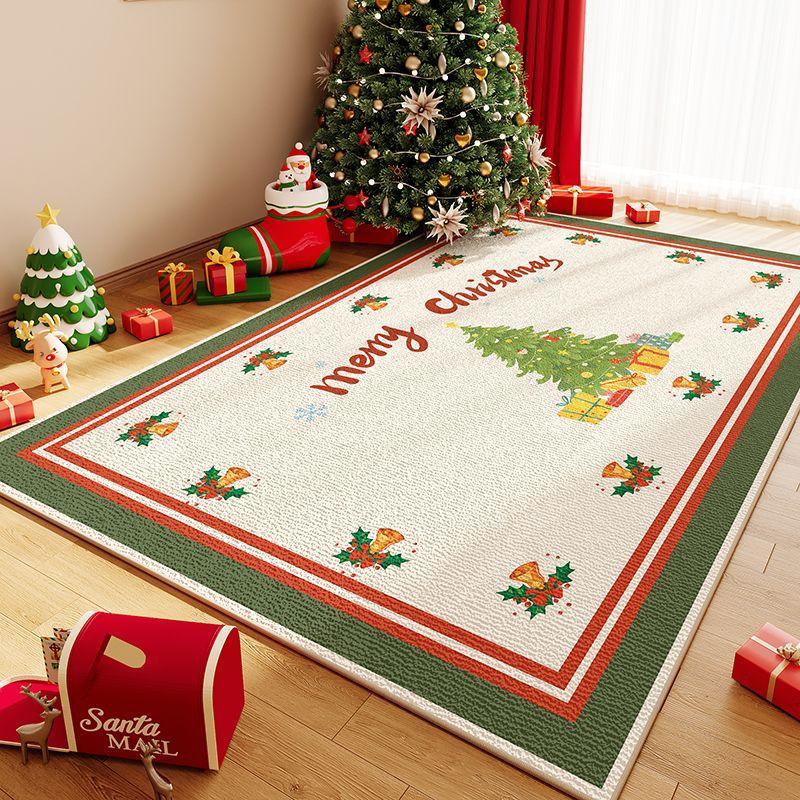 Christmas Luxury Washable Living Room Carpet Decoration Bedroom Bedside Soft Cute Rug Large Area Non-slip Lint-free Floor Mats
