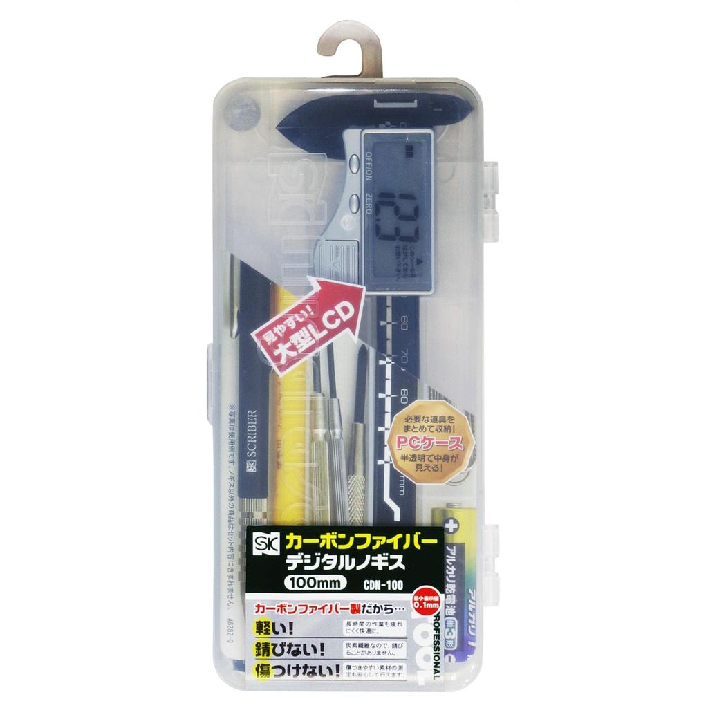 Niigata Seiki SK Carbon Fiber Digital Without Depth Bar Caliper, 100mm, CDN-100,