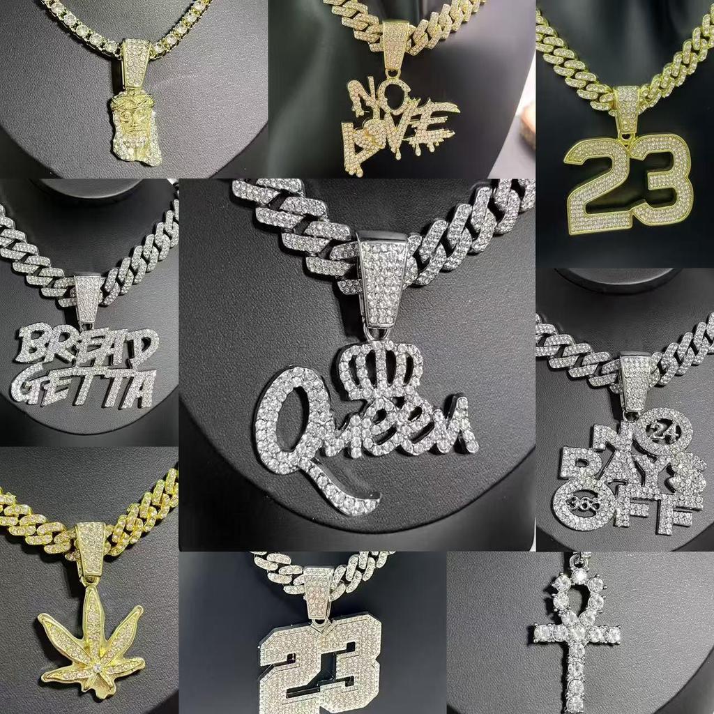 European-American Exaggerated Hip Hop Rhinestone Pendant Jewelry for Men & Women
