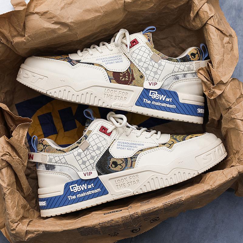 2025 summer new men's shoes mesh mesh shoes trend comfortable casual board shoes student sports soft sole white tide shoes