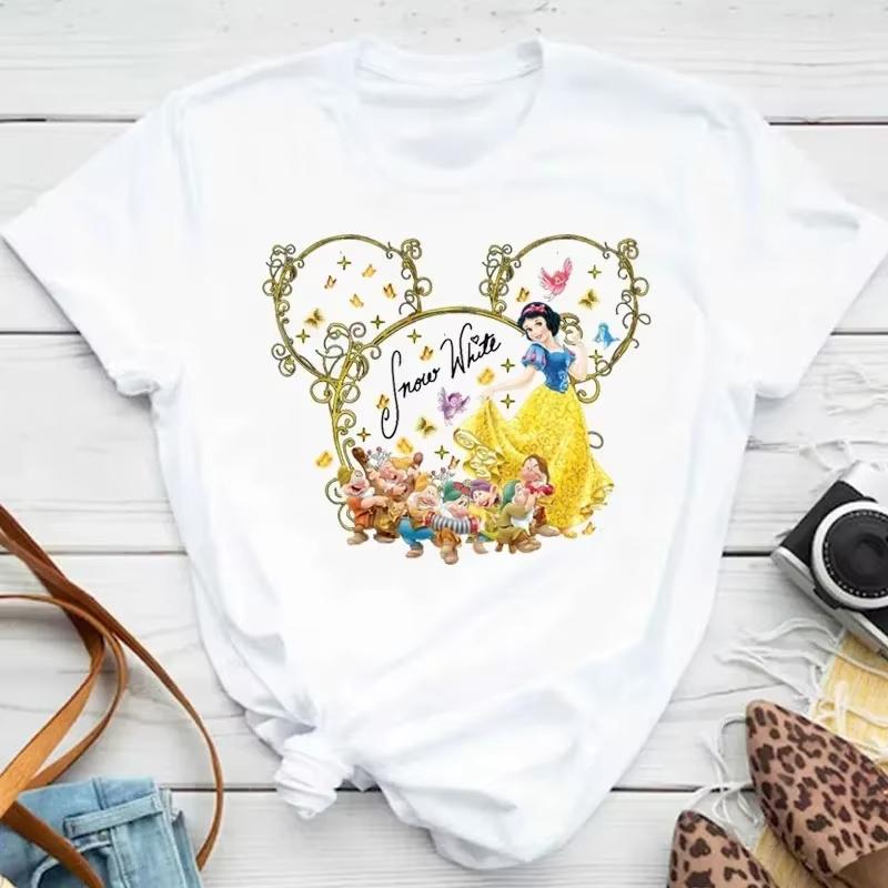 Mulan Princess Printed Tshirt Cute Mickey T Shirt Summer Women Casual Short Sleeved Streetwear Tshirts Harajuku Clothes