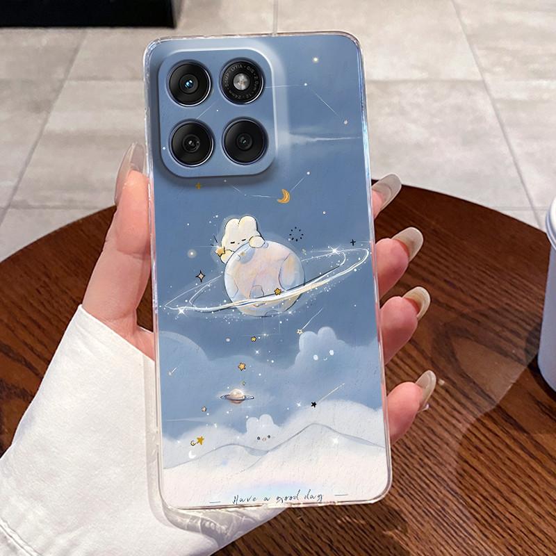 Casing For Motorola Edge 60 Fusion Pro 60s Aesthetic Fashion Cute Cat Astronaut Soft Silicone Back Cover Transparent Phone Case