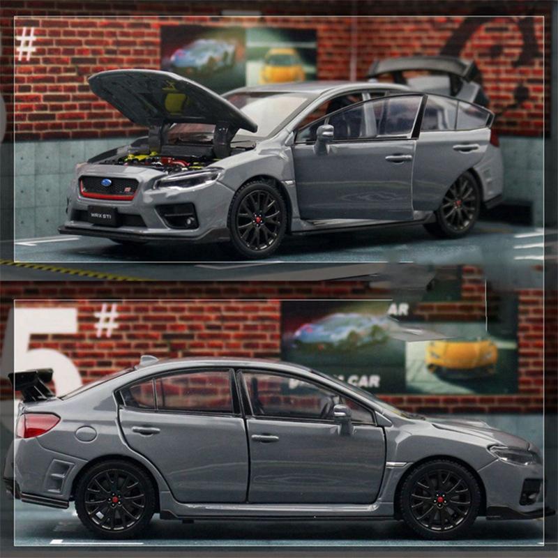 1/32 Subarus WRX STI Alloy Sports Car Model Diecast Simulation Metal Toy Race Car Model Sound and Light Collection Children Gift