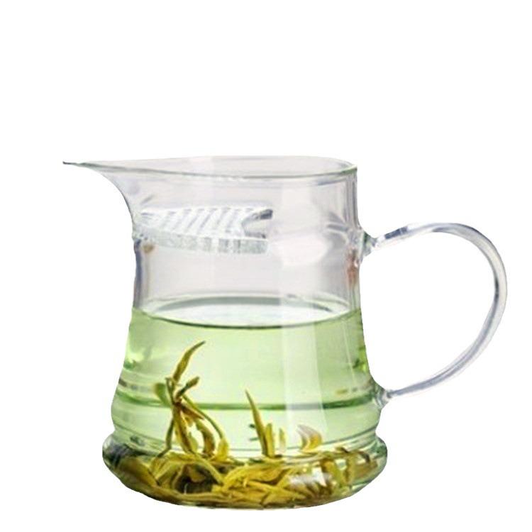 High Borosilicate Glass Crescent Gong Dao Bei with Pointed Spout and Filter Hole - Heat-Resistant Tea Separator Cup
