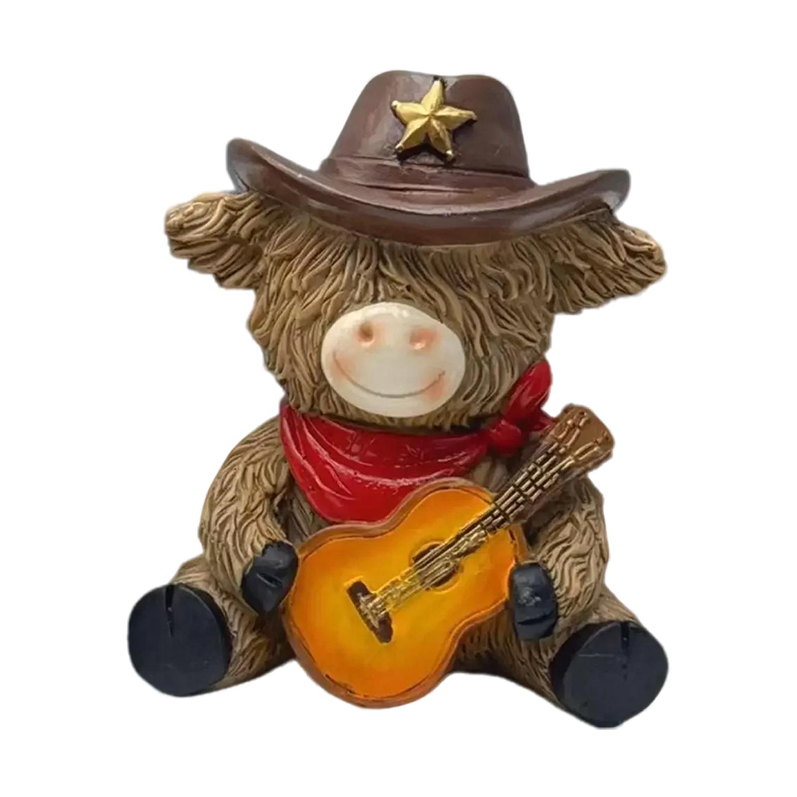 

Resin Bull Statue Guitar Decoration, Bull Ornament, Home Garden Patio Decoration, Party Prop, Gift. One Size