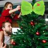 Christmas Tree Top Green Hairy Bow Decoration Green Plush Bow Christmas Decoration Christmas Party Supplies