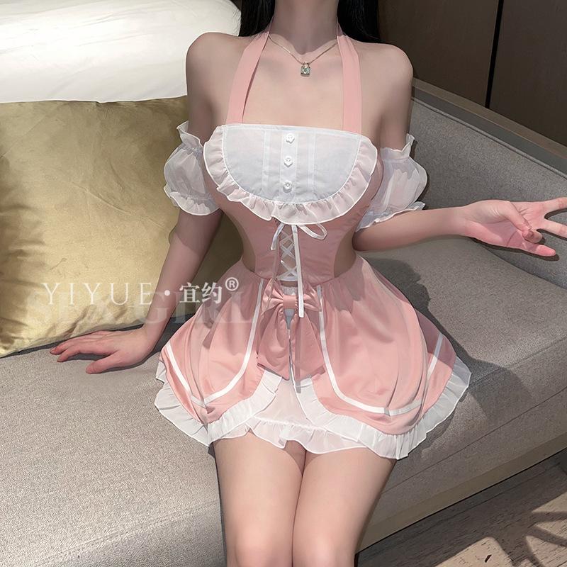 Original Erotic Lingerie, Sexy Maid Dress, Hot and Seductive 2D Role-playing Maid Uniform Set