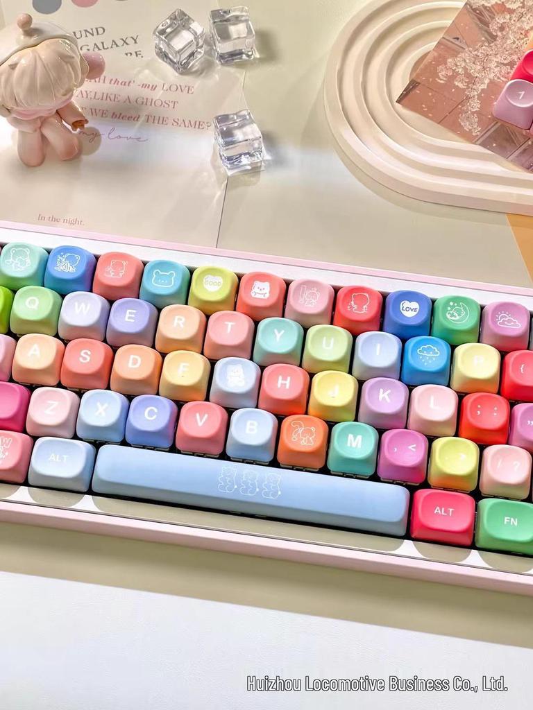 MOA Profile Gummy Bear PBT Double-Shot Dye-Sublimation Opaque Custom Keycap for Mechanical Keyboards