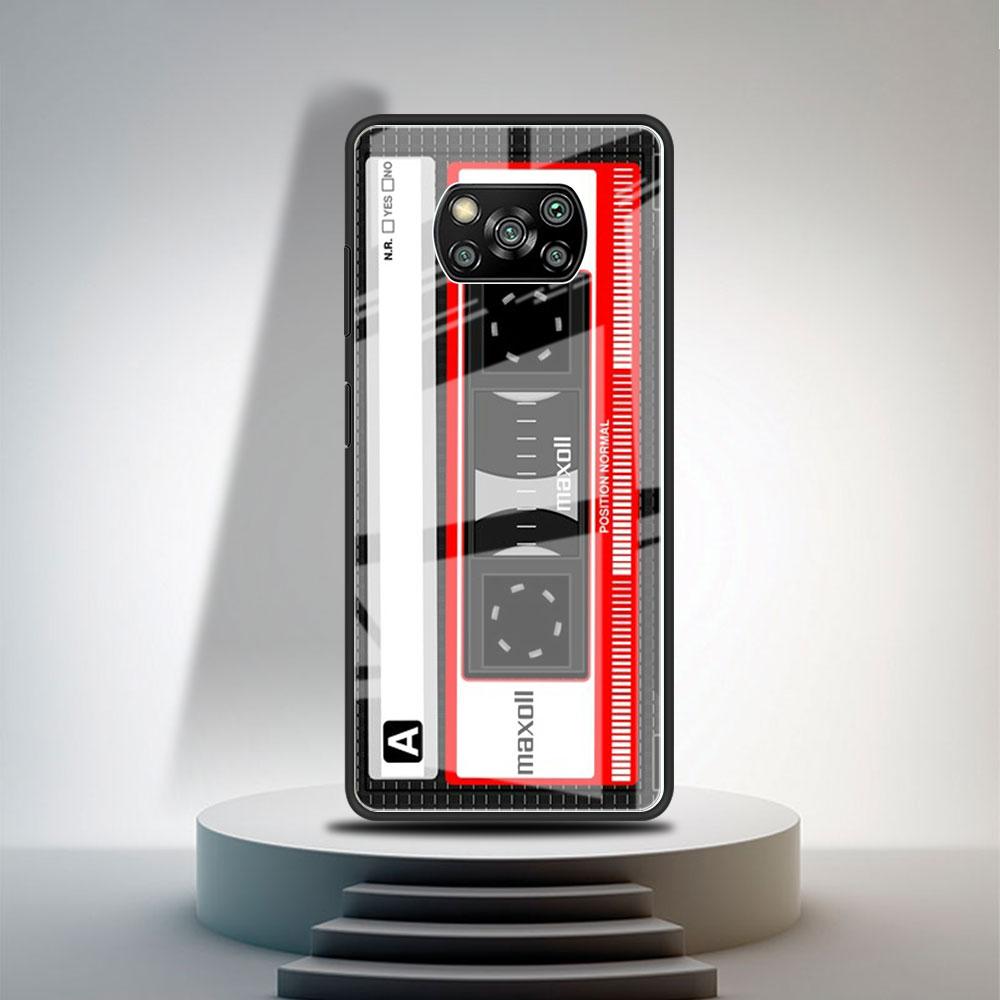 Glashülle für Xiaomi Poco X3 NFC 11 Lite 11T F3 M3 für Redmi Hinweis 11 10 9 8 Pro 10S 9S 9A Telefonabdeckung Vintage Kamerakassette