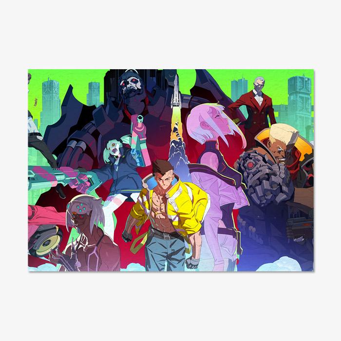 Cyberpunk Edgerunners Anime Tapestry Polyester Wall Hanging Cyberpunk Aesthetic Decor for Bedroom Gaming Room Dorm