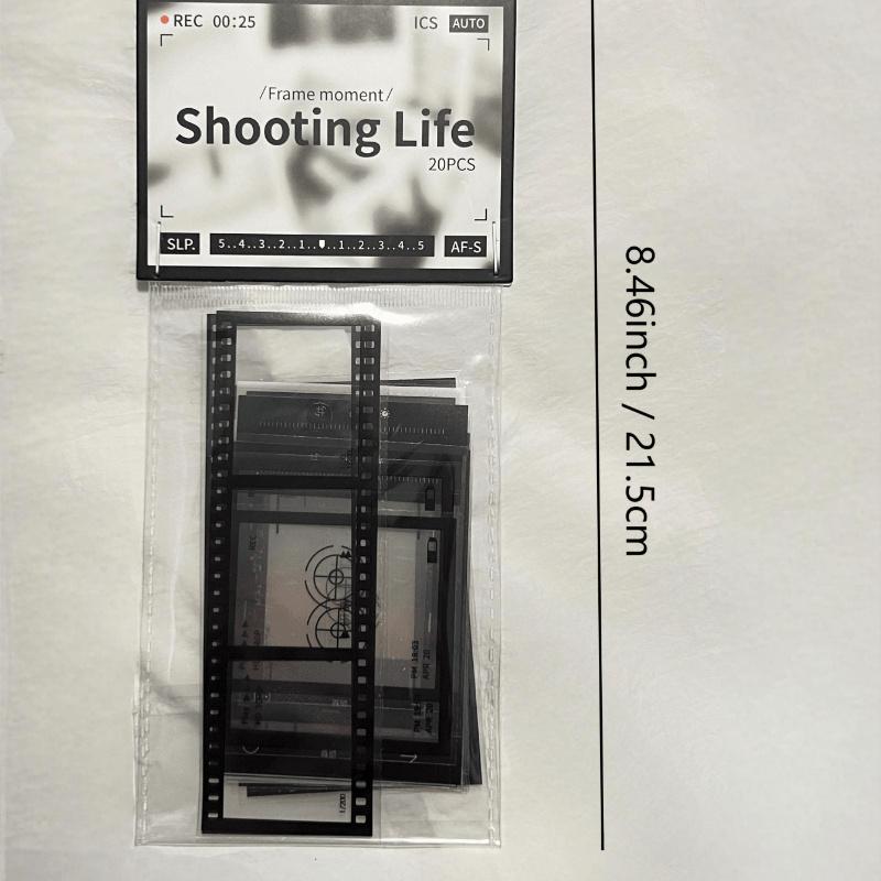 Time Film Series]1pack Retro Black & White Film Decorative Sticker Set Scrapbook Supplies School Supplies for Diy Scrapbooking Frames, 20pieces/Pack