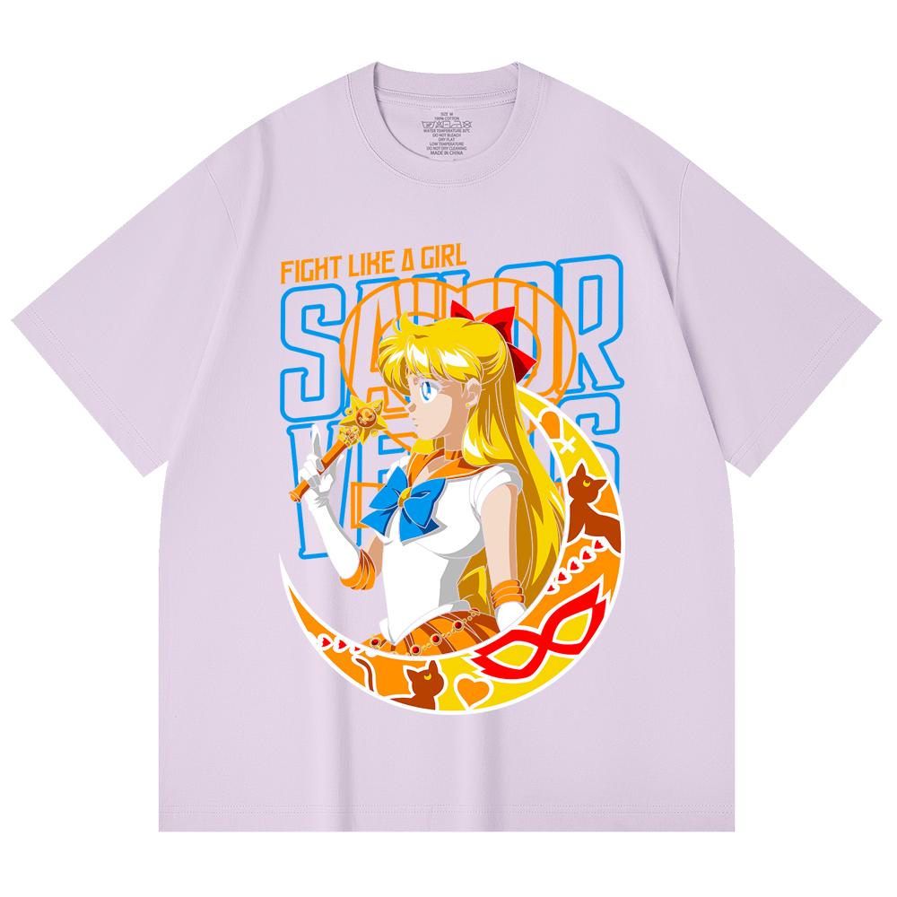 230 Gsm 100% Cotton Sailor Moon V5 Venus Print Unisex Heavy Cotton T Shirt