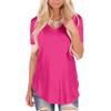 Women's Loose Comfortable Casual And Fashionable V-neck Knitted Solid Color Top Short Sleeved T-shirt