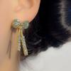 Exquisite Dainty Pendant Earrings Ornament Zircon earring Evening Bow Earrings  Lightweight
