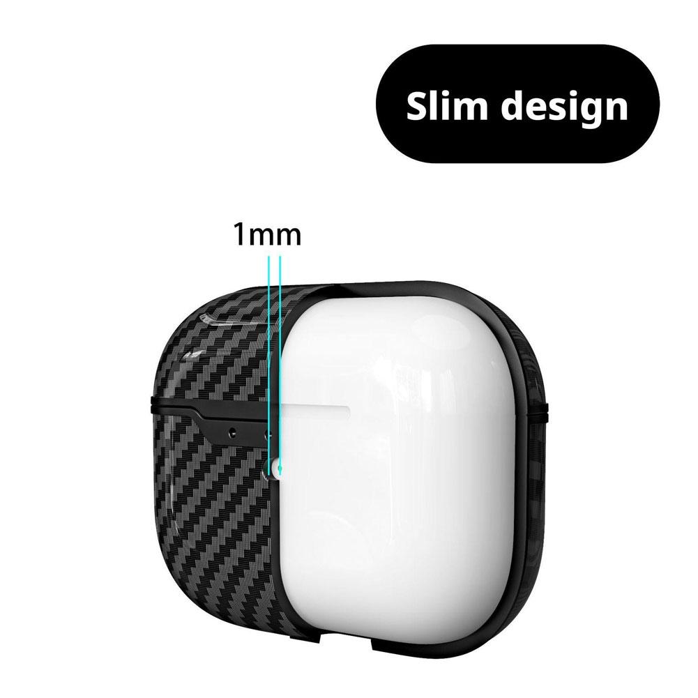Shockproof Carbon Texture Wireless Earphone Accessories Carbon Fiber Cover Case Fit For AirPods Pro 3 All Around Protection
