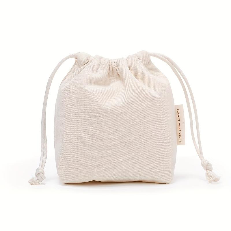 Colorful Blank Cloth Drawstring Canvas Gift Bag with Pockets Mini Cosmetic Coin Storage Canvas Bag