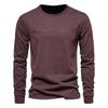 100% Cotton Long Sleeve Men's T-shirt Solid Color Letter Print Casual T Shirts for Men New Spring Tops Tee Men Clothing