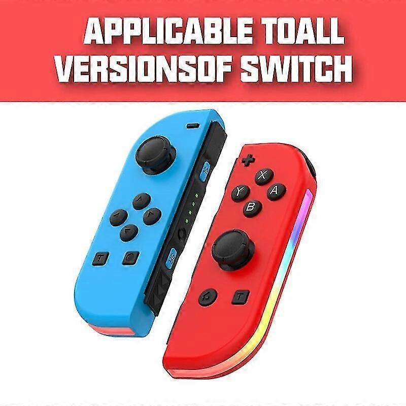 Vilcorn Joy Rgb Led 5.2 Bt Switch L/r Joypad For Nintendo Switch/lite/oled Cons Joystick With Dual Vibration For Pc Yuzu