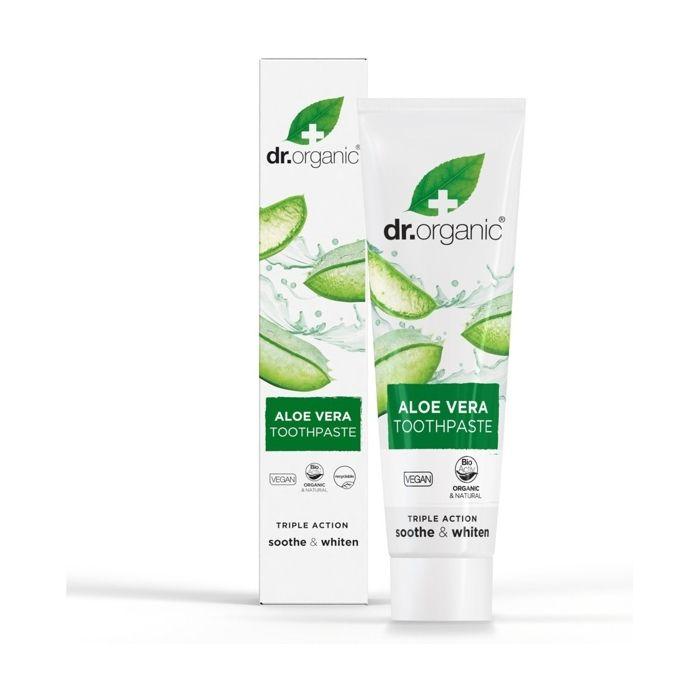 Dentifrice - Dr. Organic - Blanchissant Aloe Vera - 100ml - Vegan - Double Effet